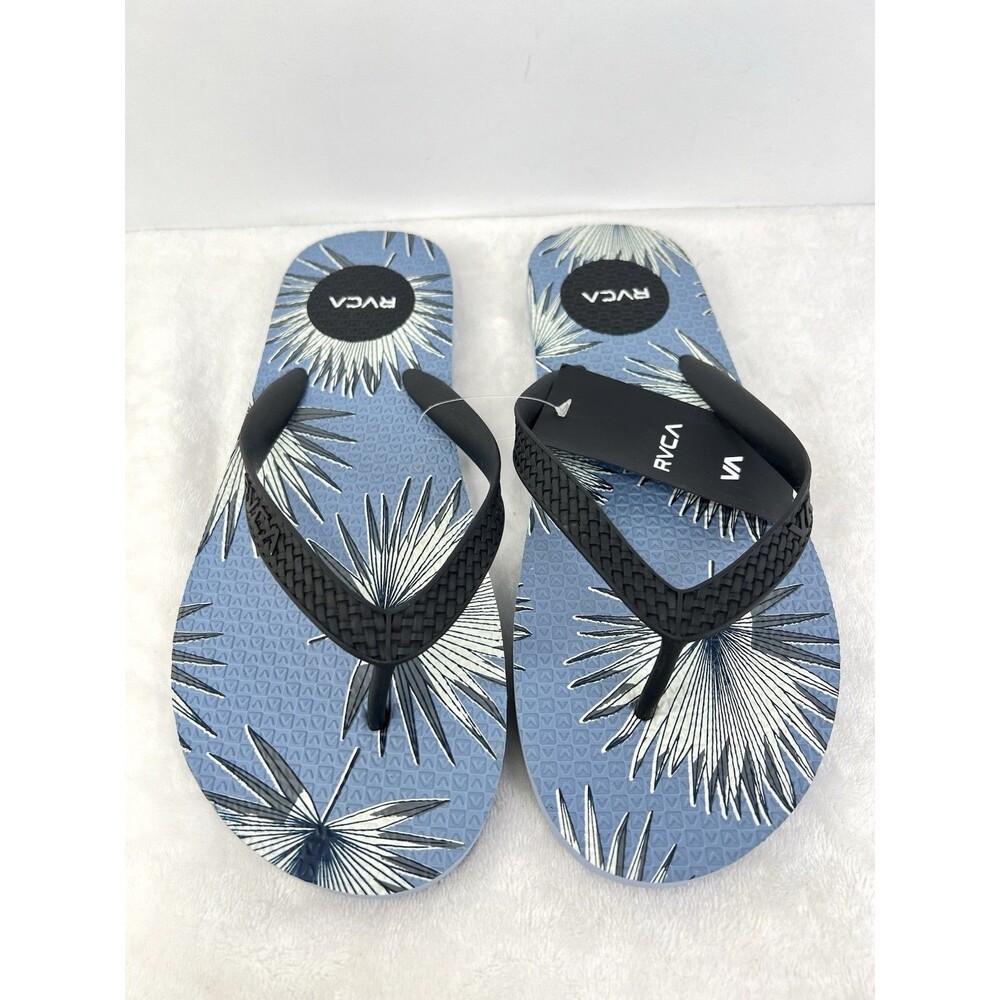 RVCA Surf Street Style Beach Pool Casual Flip Flops Floral Mens Size 11 Blue New